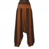 Plain long harem pants - Brown and orange