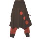 Ethnic cotton harem pants with skirt - Black and red