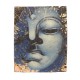 Painting on canvas 19,5x25 cm - Abstract blue Buddha face