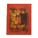 Painting on canvas 19,5x25 cm - Abstract red background