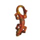 Wall deco gecko painted wood H20 cm - Red