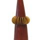 Bracelet 3,5 cm bois et perles - Jaune marron
