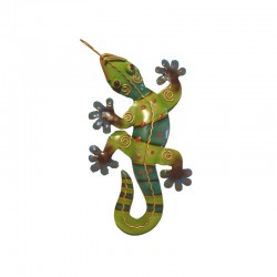 Wall gecko metal L23 cm - Green