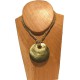 Short necklace beads nacre round - Light brown