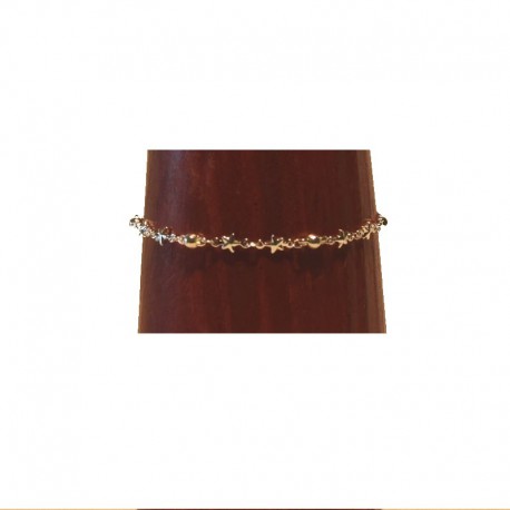 Silver metal anklet chain - Stars and beads