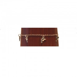 Silver metal anklet chain - Dolphin