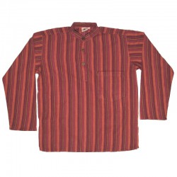 Striped cotton shirt S - Purple/red/yellow