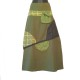 Ethnic long cotton skirt - Green, light green, gray