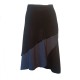 Long wraparound skirt in rayon - Black/blue-gray