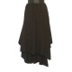 Long asymetric rayon skirt - Black