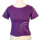 Tee shirt spirale en coton manches courtes - Violet et rose