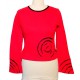 Cotton spiral T shirt long sleeves - Red and black