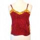 Rayon top with straps - Maroon and yellow