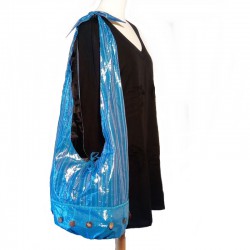 Blue and parma cotton shoulder bag