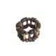 Bracelet 3,5 cm perles bois - Marron