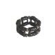 Bracelet 3,5 cm perles bois - Noir et gris