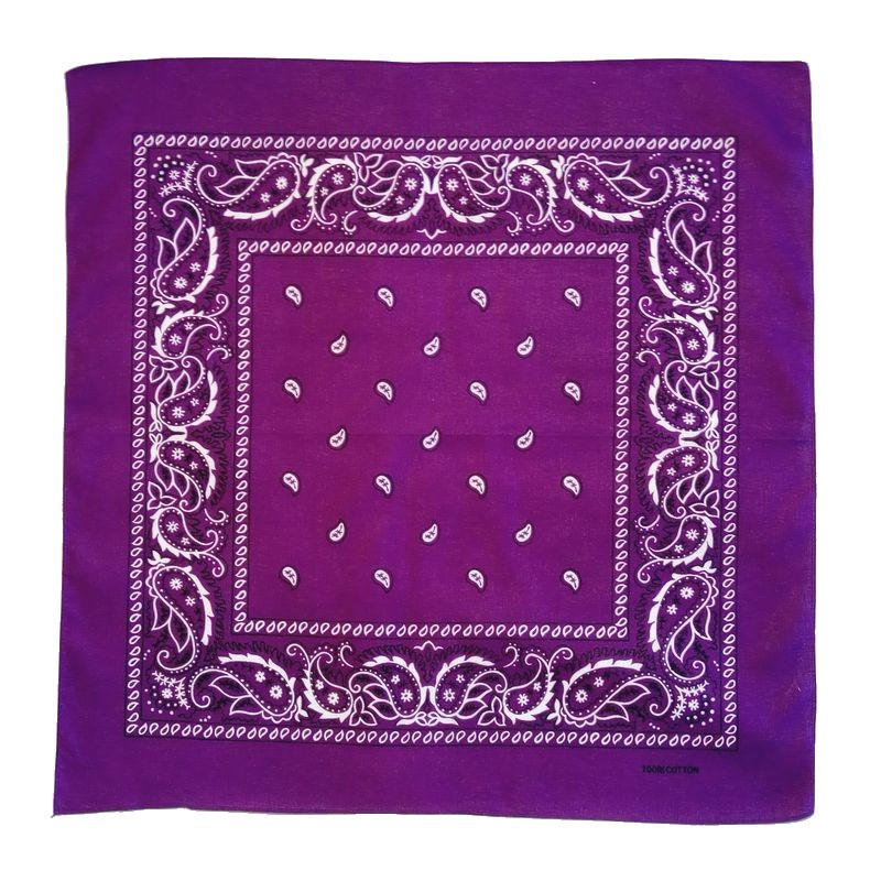 Accessoires Sjaals & omslagdoeken Bandanas 60s Dark Purple Cotton Bandana Vintage Soft Cotton Purple Black White Floral Rose Flower Print Border 