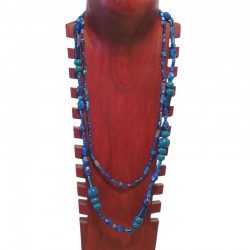 Painted wood and metal beads necklace - Different colors