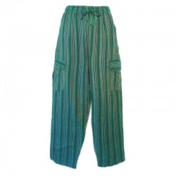 Pantalon rayé coton Népal - Homme taille S - Différentes couleurs
