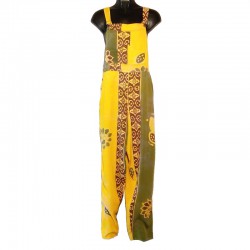 Yellow and green overalls rayon with design size M
