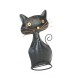 Black metal plump cat H30 cm - other view