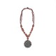 Brown beads necklace with nacre Rosace