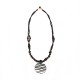 Necklace beads and nacre Zebra - Black - picture 2