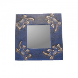 Mirror 20 cm mixed blue Gecko design
