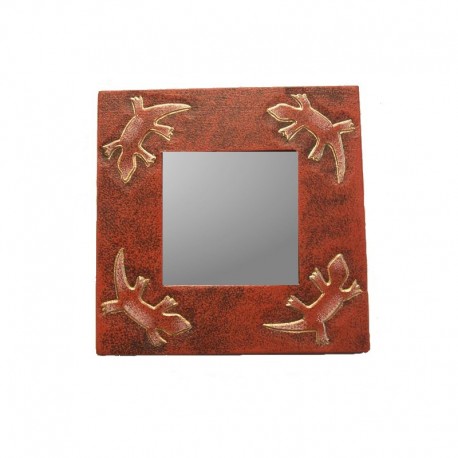 Mirror 20 cm mixed red Gecko design