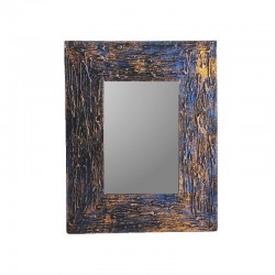 Mirror 25 cm blue and golden mixed