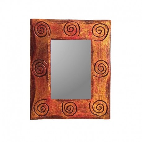 Gold and red mixed mirror 25 cm spiral design