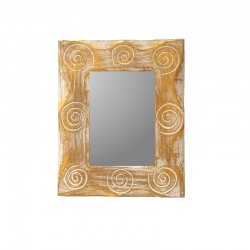 Miroir 25 cm blanc et doré design spirale