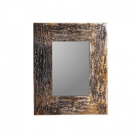 Mirror 25 cm silvery and golden mixed