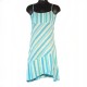 Light Blue striped asymmetrical short dress - Different Sizes
