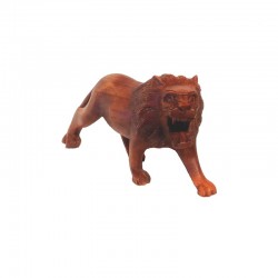 Lion filant à droite en bois de Suar H 11cm