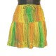 Rayon short skirt with embroidery - free size - Light brown and green with yellow embroidery