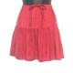 Rayon short skirt with embroidery - free size - Red and black with red embroidery