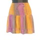 Rayon short skirt with embroidery - free size - Light purple and orange with light purple embroidery