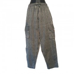 Pantalon coton rayé Népal - Taille XS/S - Différentes couleurs