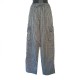 Pantalon coton rayé Népal - Taille XS/S - Noir et argenté