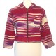 Hooded jacket in maroon and purple cotton
