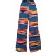 Pantalon ethnique en coton - S/M - Modèle 10 - Bleu, violet et blanc